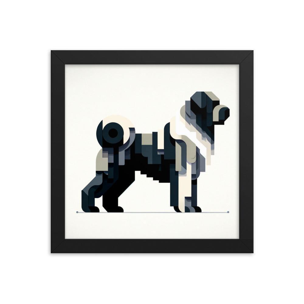 Geometric Bouvier Des Flandres Modern Art Framed Poster - Oh Posters