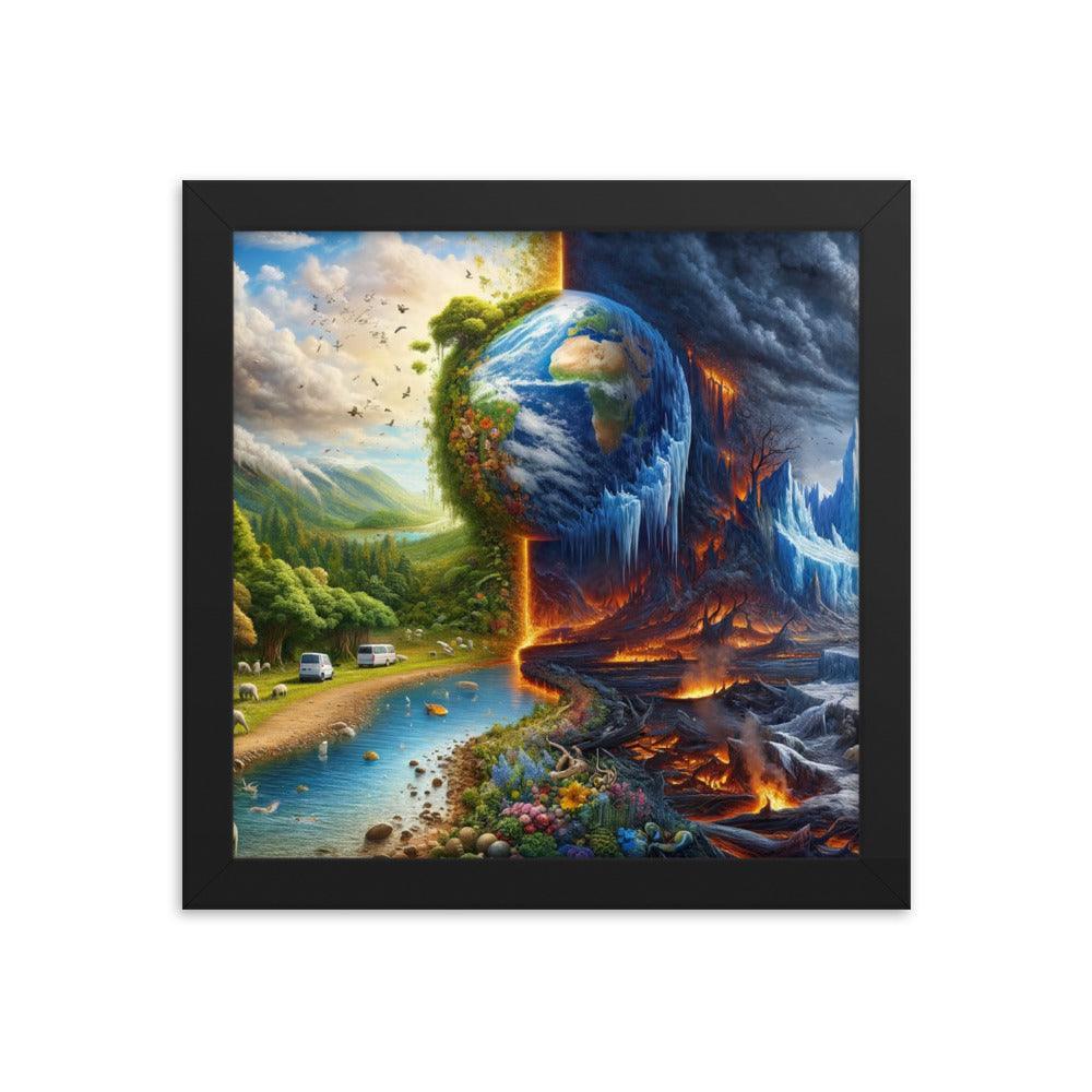 Climate Change Contrast Surreal Art Framed Poster - Oh Posters