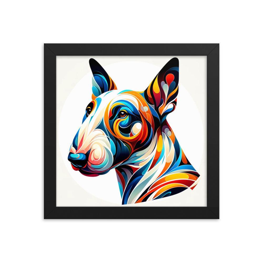 Colorful Bull Terrier Abstract Art Framed Poster - Oh Posters