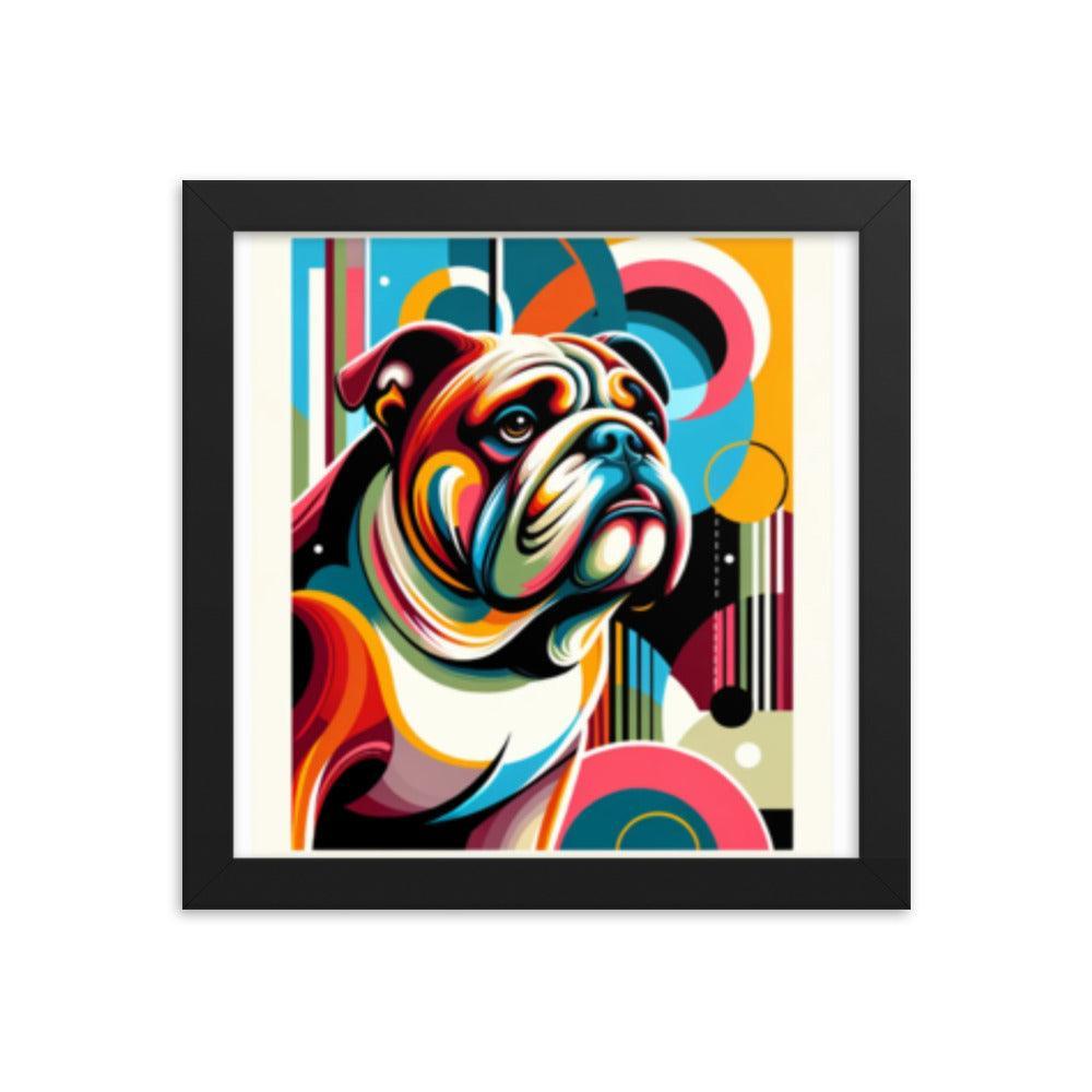 English Bulldog Retro Pop Art Style Framed Poster - Oh Posters