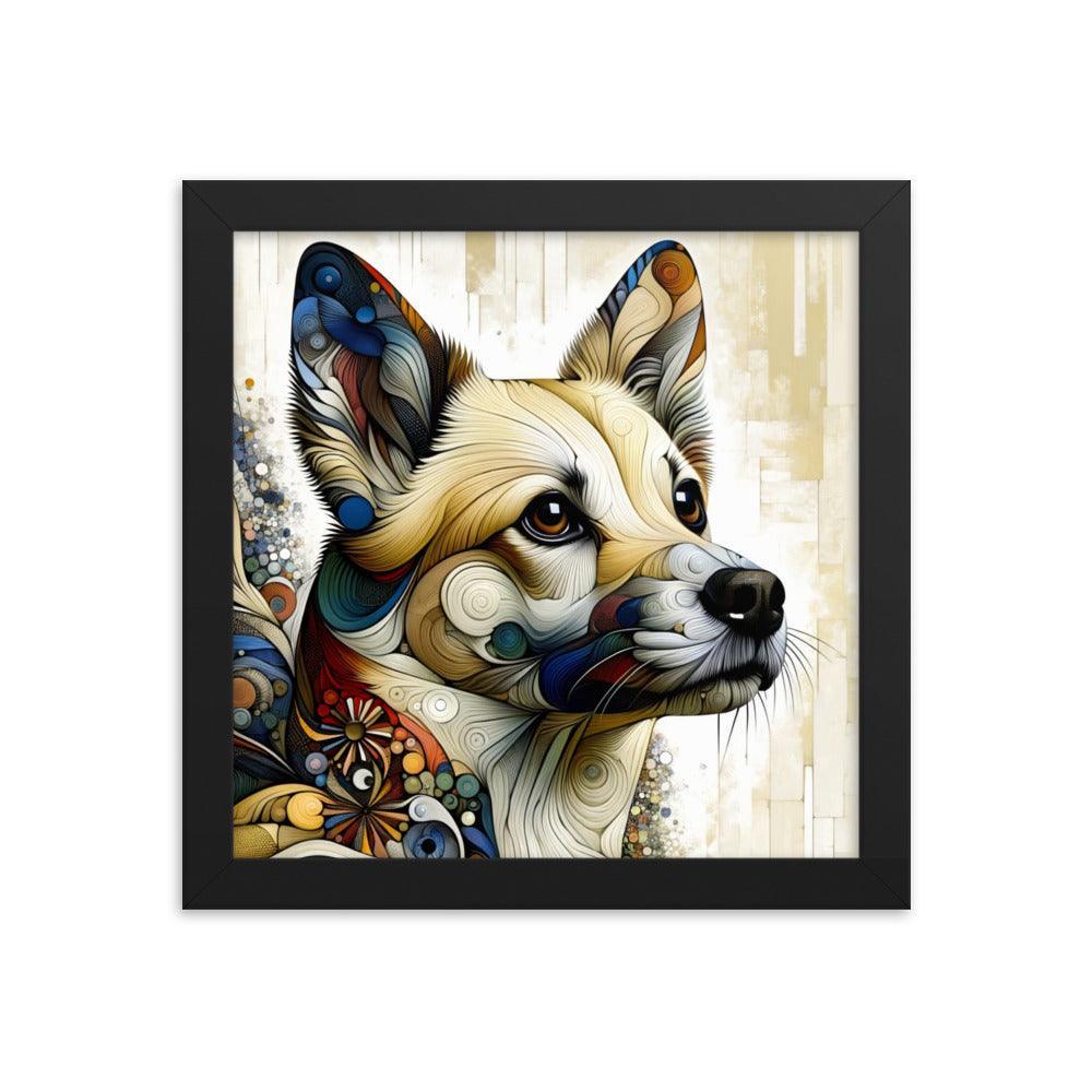 Canaan Dog Abstract Swirl Art Framed Poster - Oh Posters