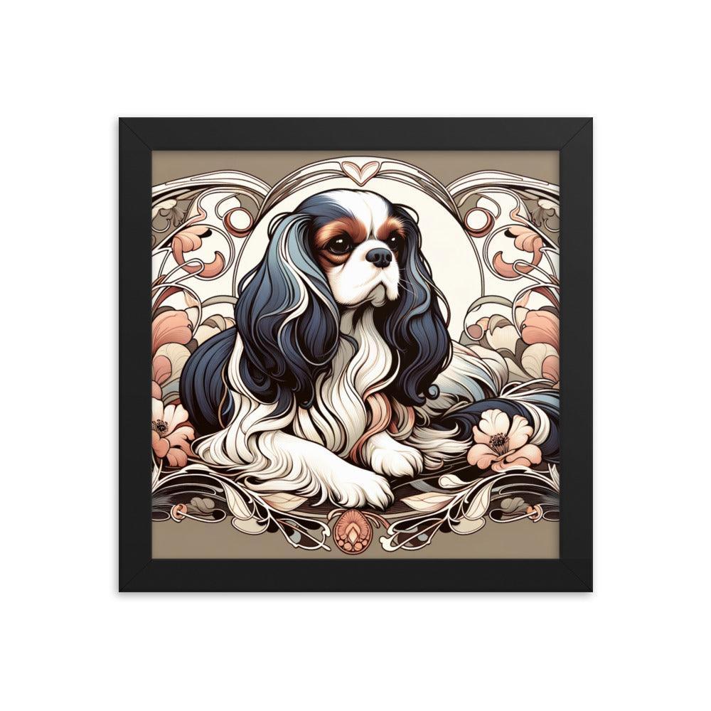 Cavalier King Charles Spaniel Art Nouveau Style Framed Poster - Oh Posters