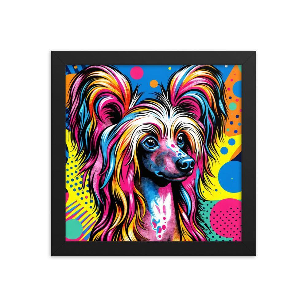 Chinese Crested Dog Pop Art Vibrance Framed Poster - Oh Posters