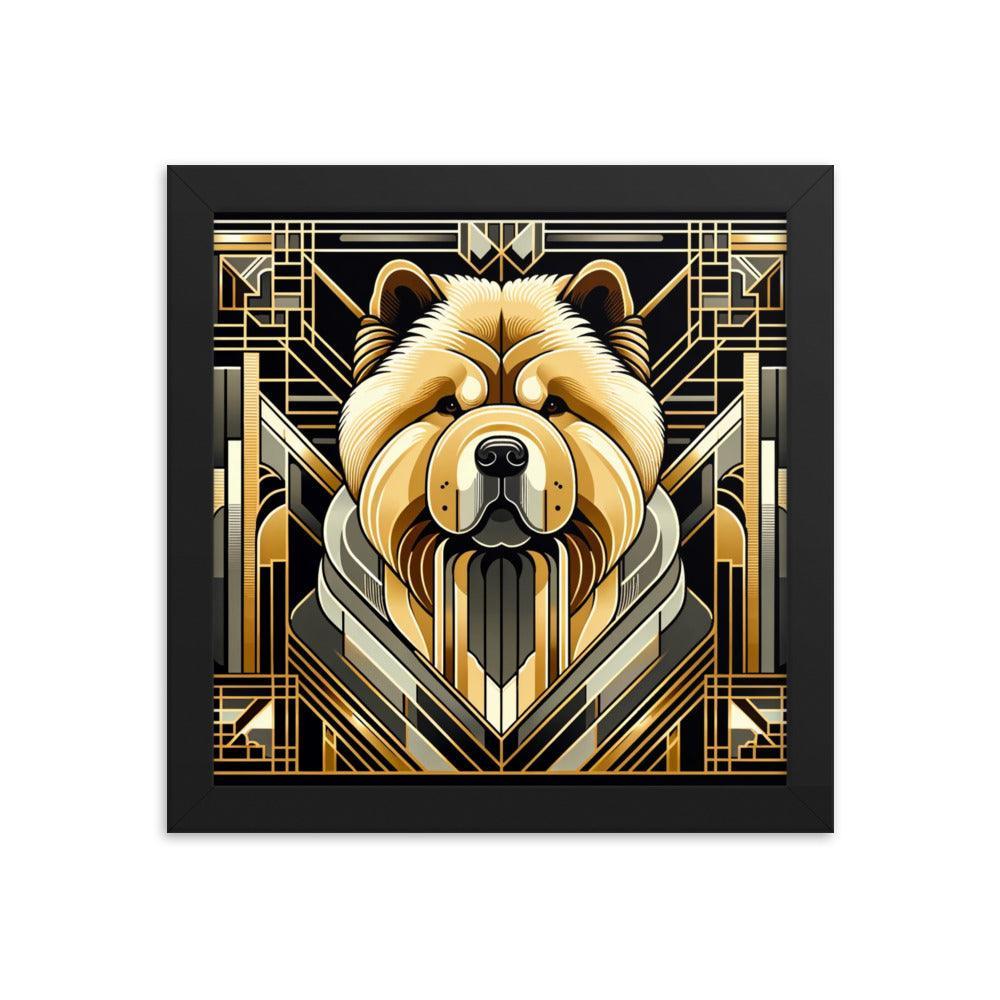 Chow Chow Geometric Shapes and Metallic Palette Framed Poster - Oh Posters