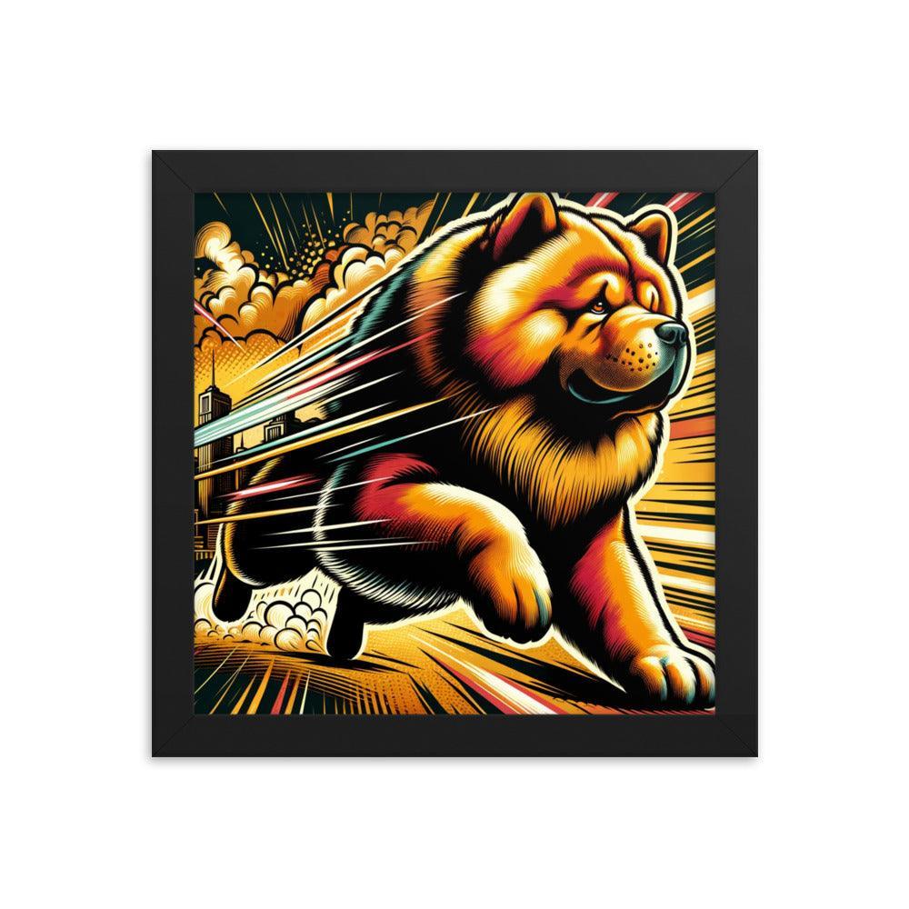 Chow Chow Dynamic Superhero Comic Style Framed Poster - Oh Posters