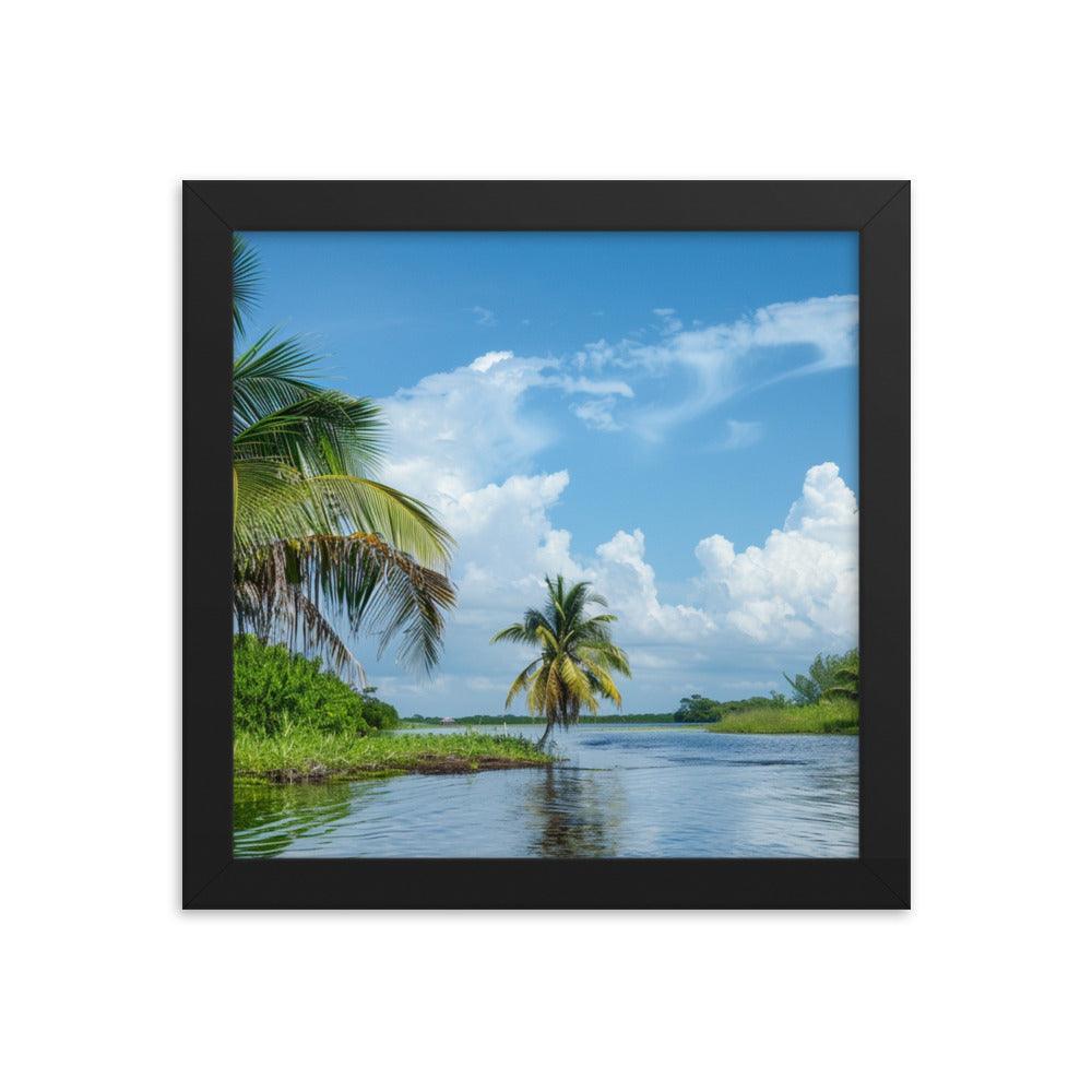 Serene Belize River Mangrove Landscape Framed Poster - Oh Posters