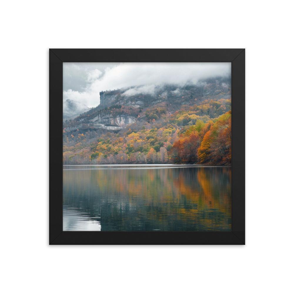 Georgia Autumn Mountain Lake Reflection Framed Poster - Oh Posters