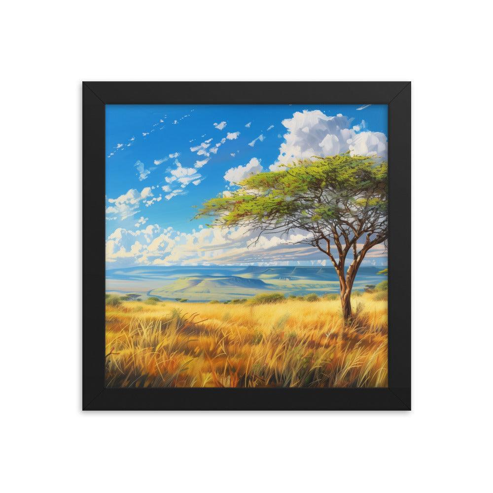 Kenya Golden Plains Scenic Landscape Framed Poster - Oh Posters