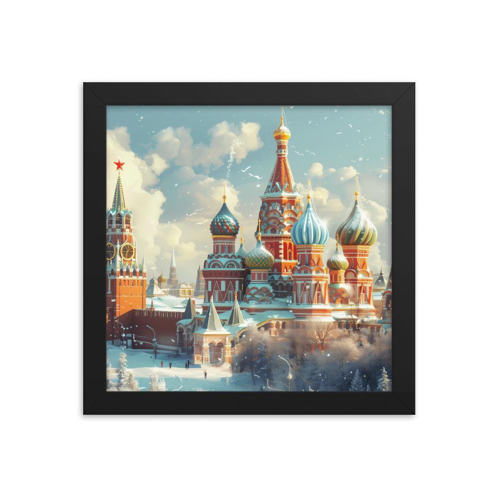 Russia Winter Moscow Kremlin Snowy Framed Poster - Oh Posters