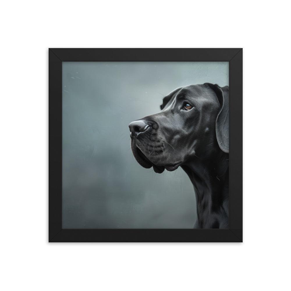 Great Dane Regal Side Profile Painting Framed Poster - Oh Posters