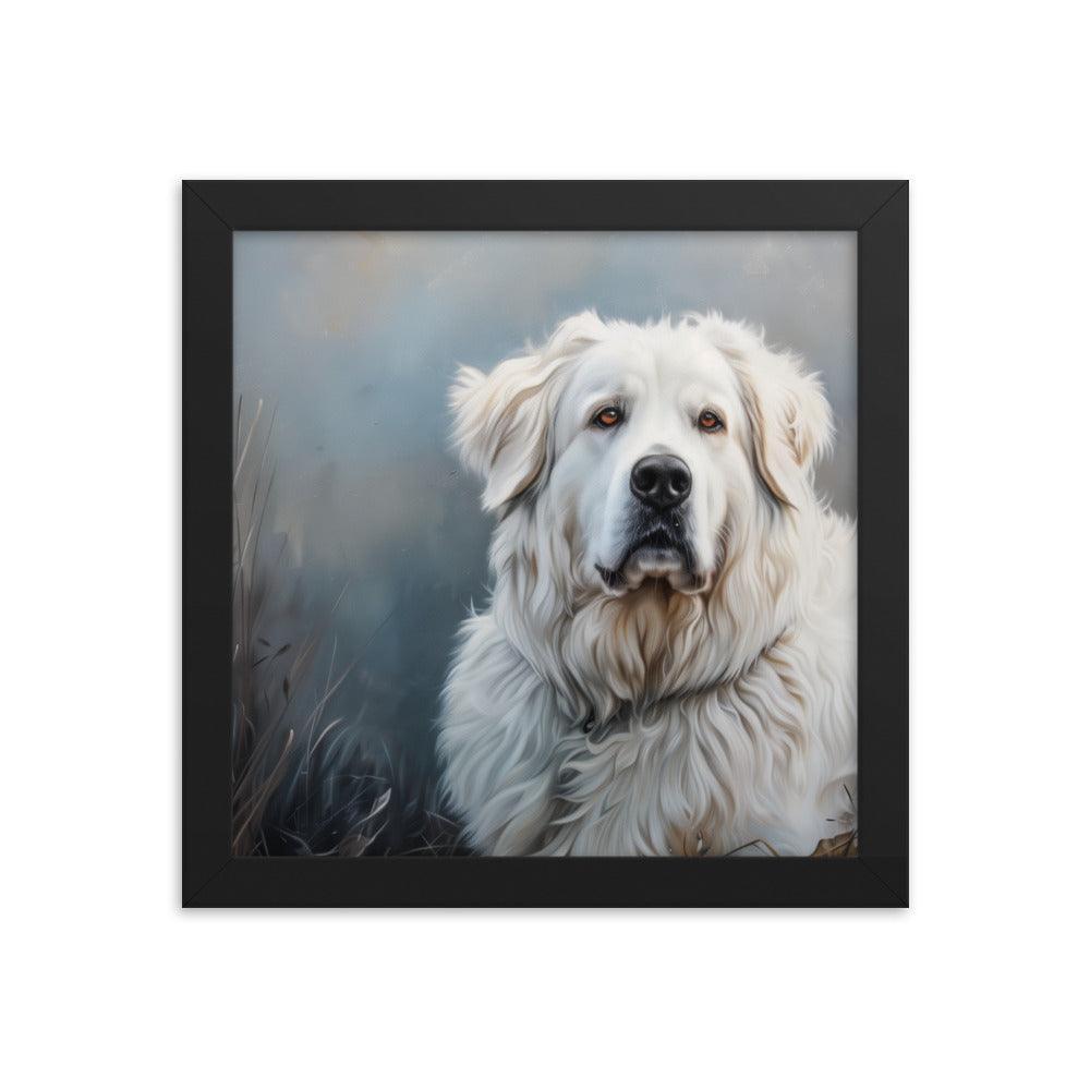 Great Pyrenees Majestic Winter Portrait Framed Poster - Oh Posters