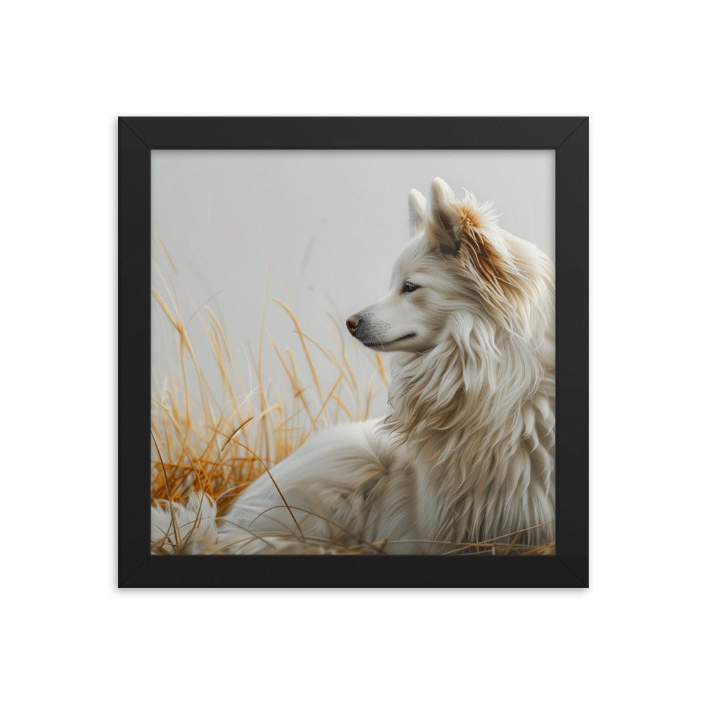 Icelandic Sheepdog in Golden Field Art Framed Poster - Oh Posters