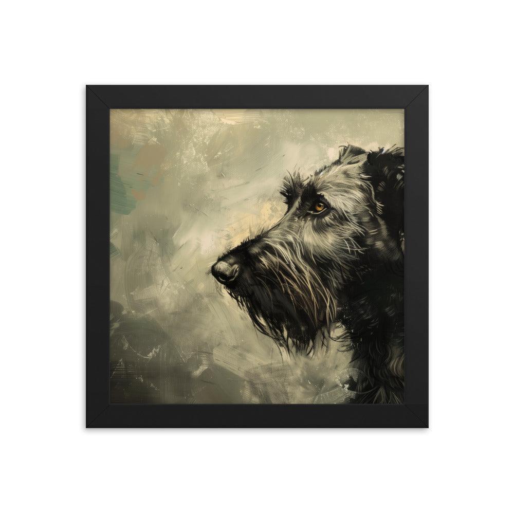 Irish Wolfhound Profile Abstract Art Framed Poster - Oh Posters