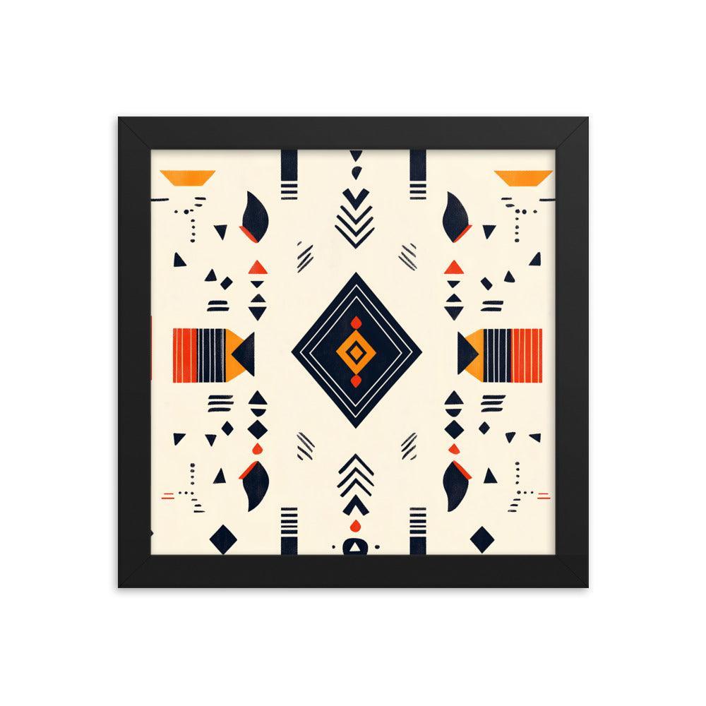 Boho Geometric Pattern with Tribal Vibes Framed Poster - Oh Posters