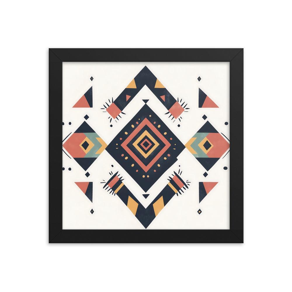 Boho Geometric Tribal Patterns Ideal for Festival Lovers Framed Poster - Oh Posters