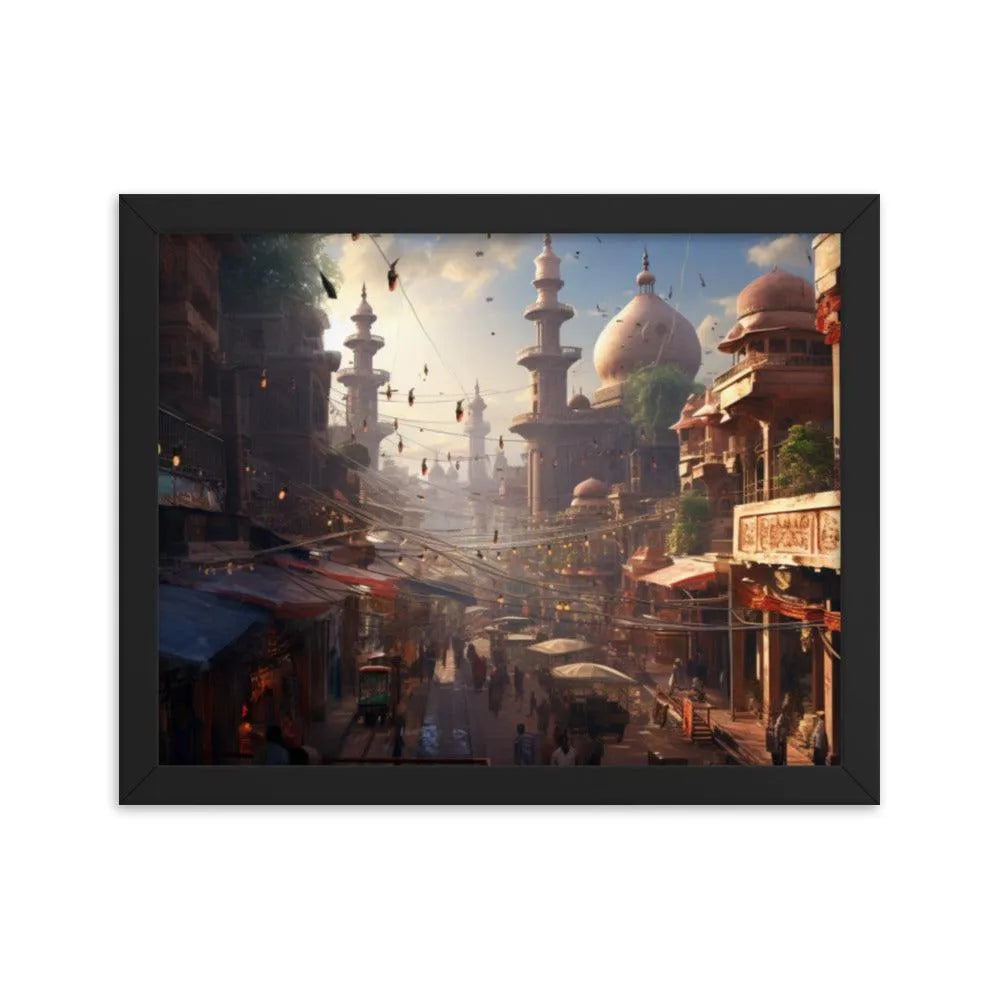 Futuristic Lahore Streets Pakistan Framed Poster - Oh Posters