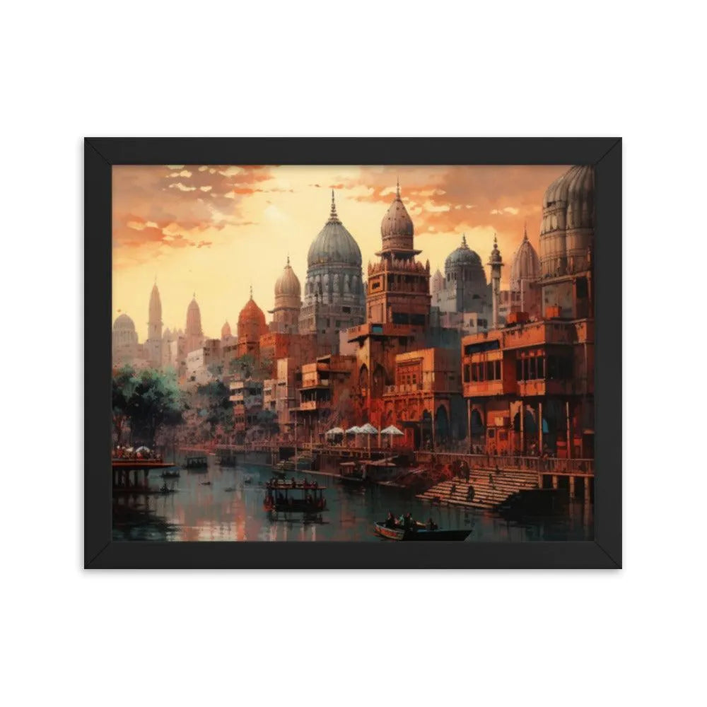 Indian Skyscraper City Painting Framed Poster - Oh Posters