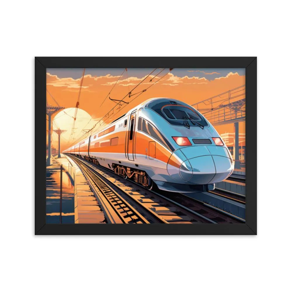 Futuristic Bullet Train in India Painting Framed Poster - Oh Posters