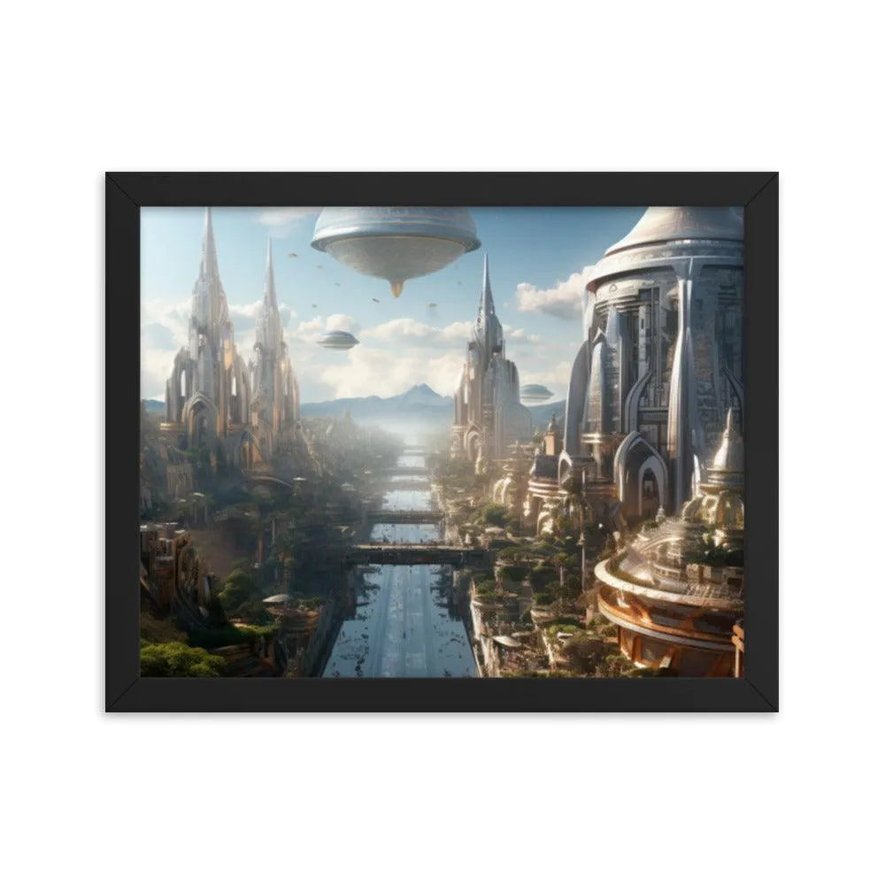 Futuristic Indian Town Framed Poster - Oh Posters