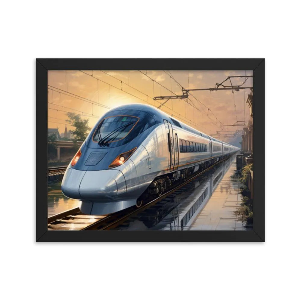 Futuristic Bullet Train in India Painting Framed Poster - Oh Posters