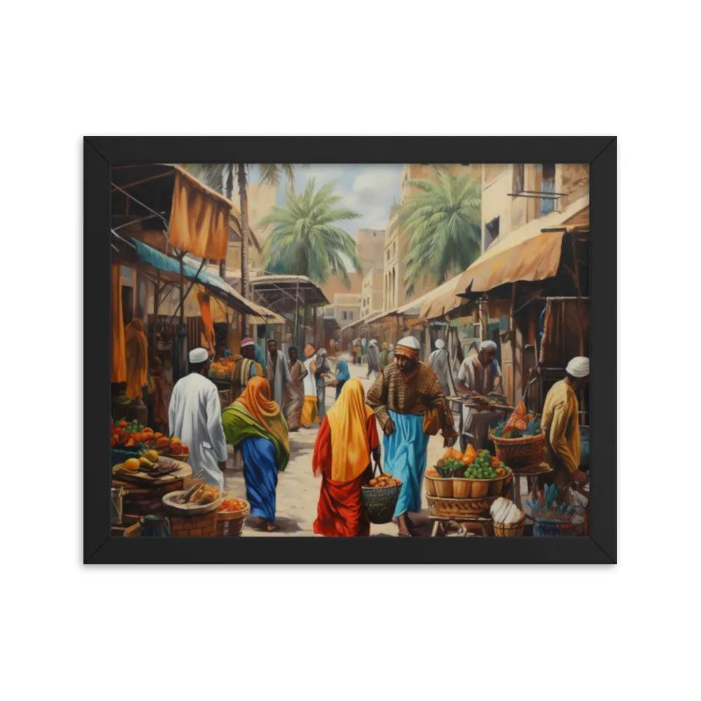 Egyptian Street Market Painting Framed Poster - Oh Posters