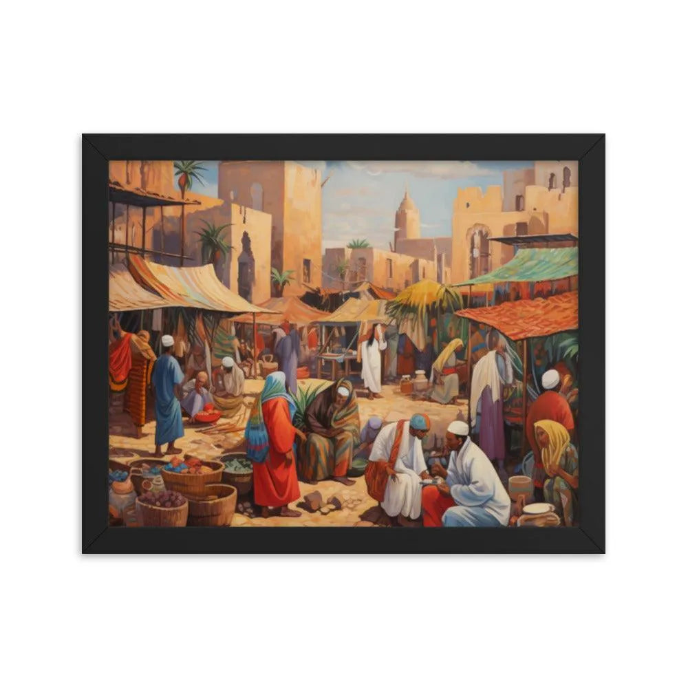 Egyptian Street Market Painting Framed Poster - Oh Posters