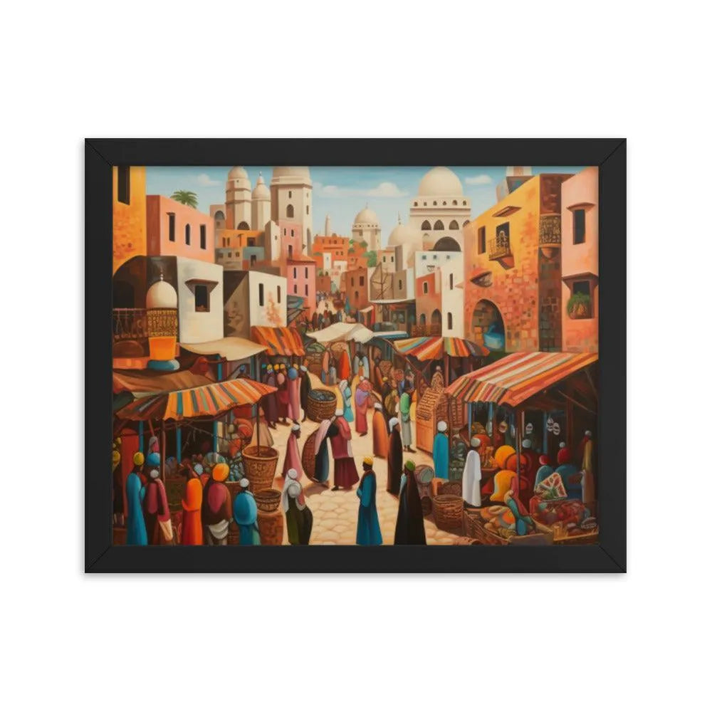 Egyptian Street Market Painting Framed Poster - Oh Posters