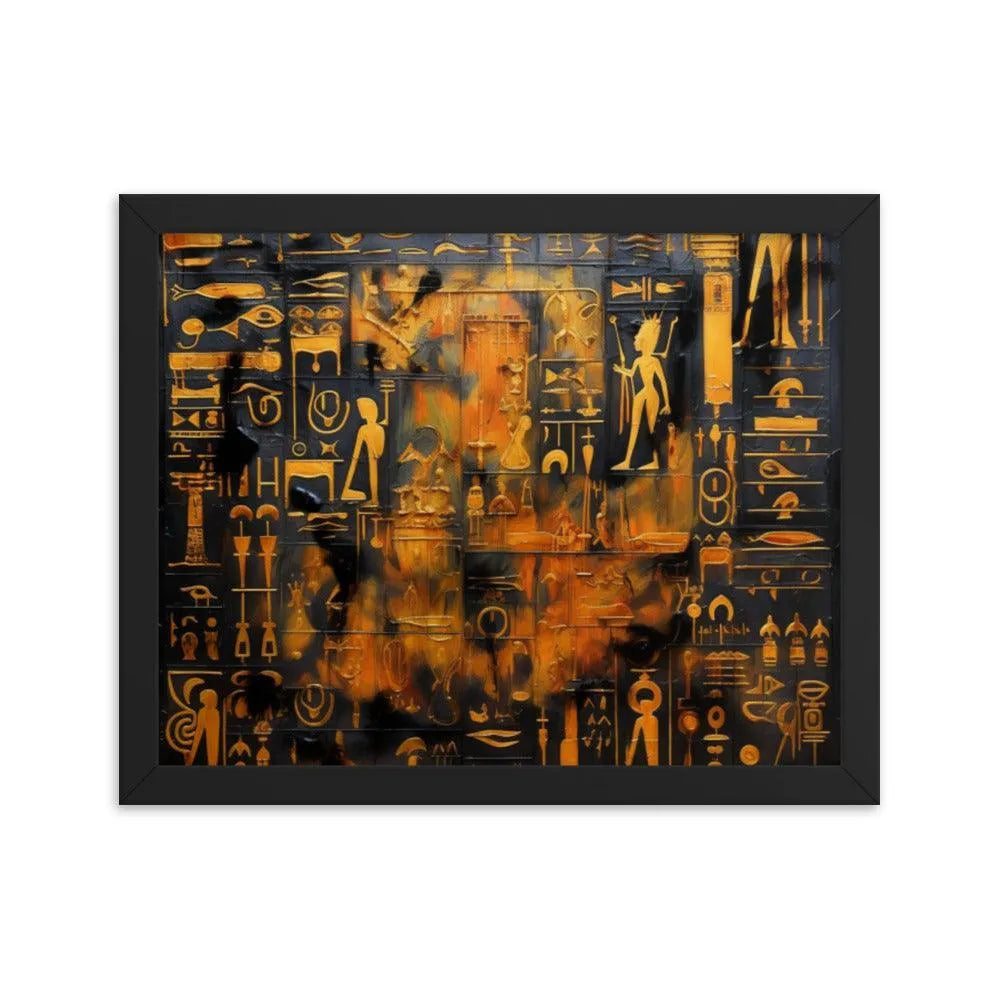 Hieroglyphic Calligraphy Ancient Egypt Framed Poster - Oh Posters