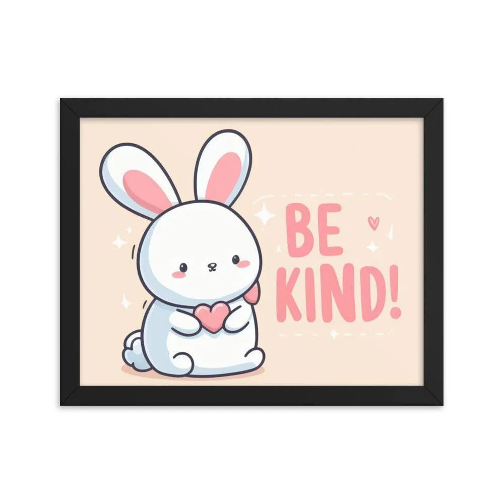 Bunny Rabbit Saying 'Be Kind' Framed Poster - Oh Posters