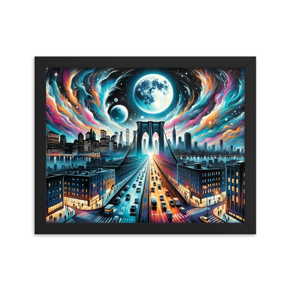 Cosmic Bridge Urban Spray Paint Art Framed Poster - Oh Posters