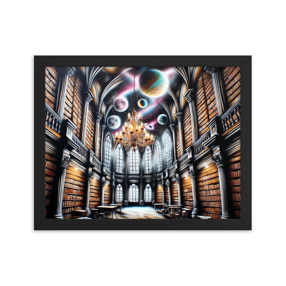 Cosmic Library Graffiti Spray Paint Art Framed Poster - Oh Posters