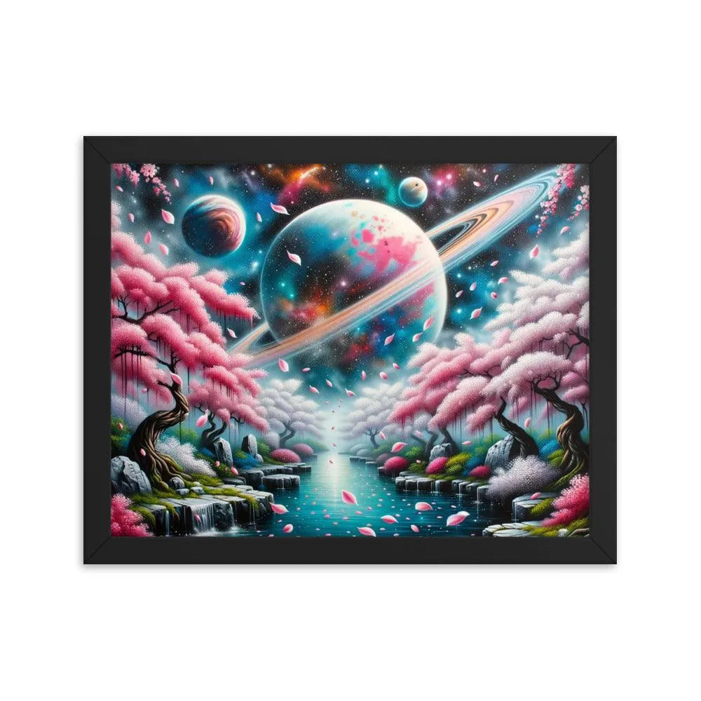 Japanese Garden Cosmic Spray Paint Art Framed Poster - Oh Posters