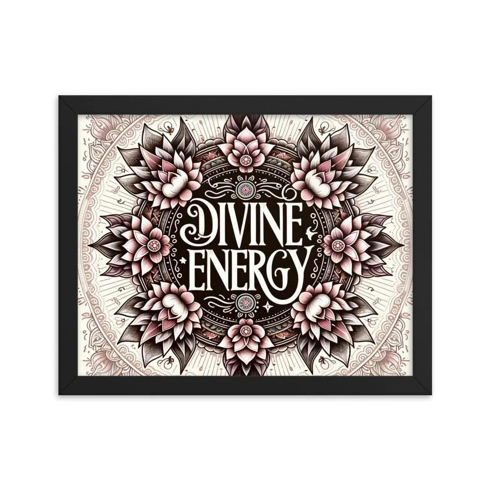 Divine Energy Hindu Typography Art Framed Poster - Oh Posters