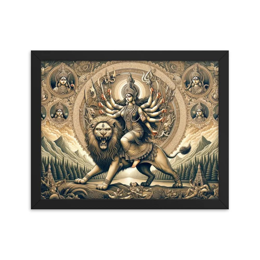 Goddess Durga Divine Warrior Hindu Framed Poster - Oh Posters