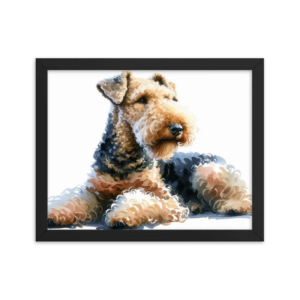 Relaxed Airedale Terrier Watercolor Portrait Framed Poster - Oh Posters