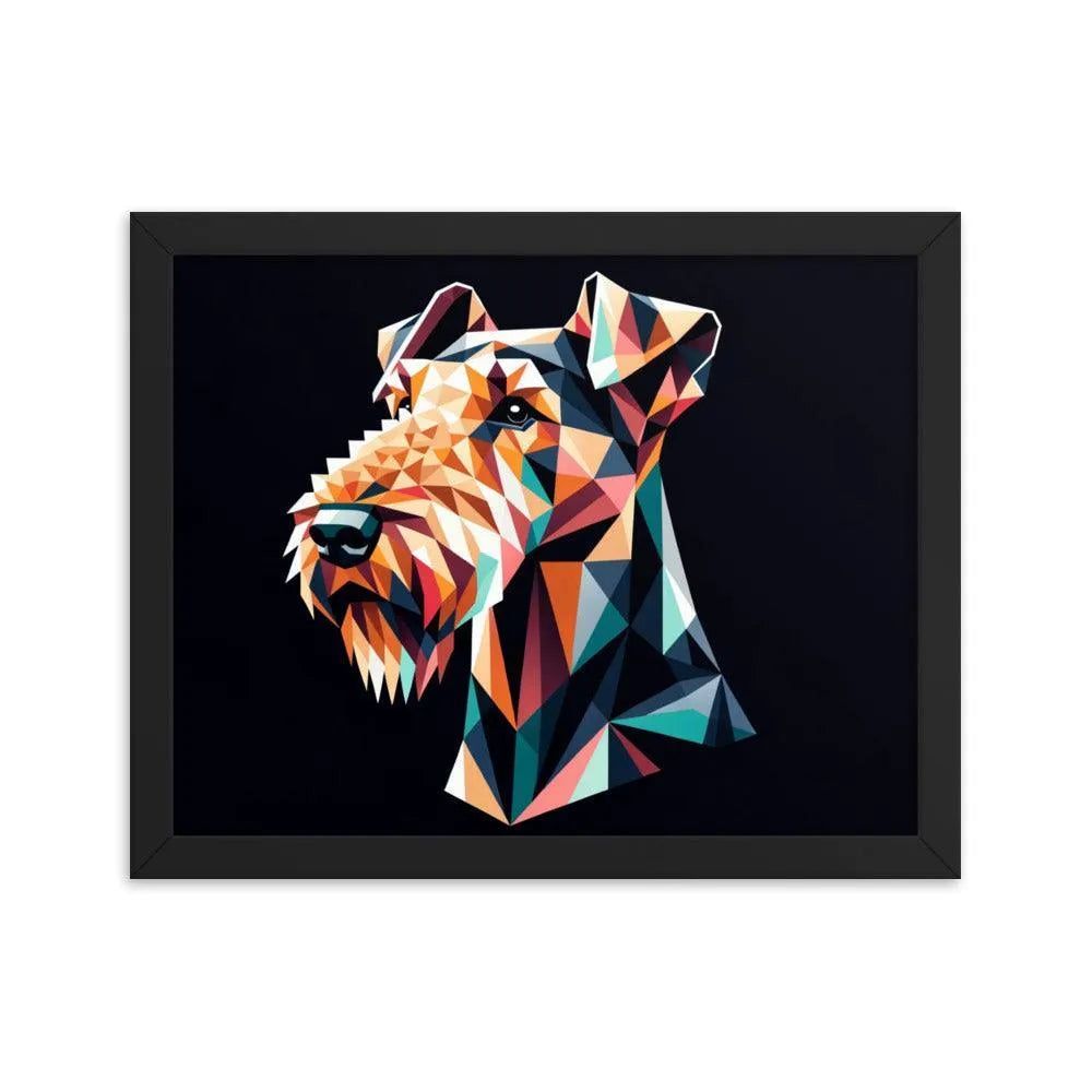 Geometric Airedale Terrier Modern Art Framed Poster - Oh Posters