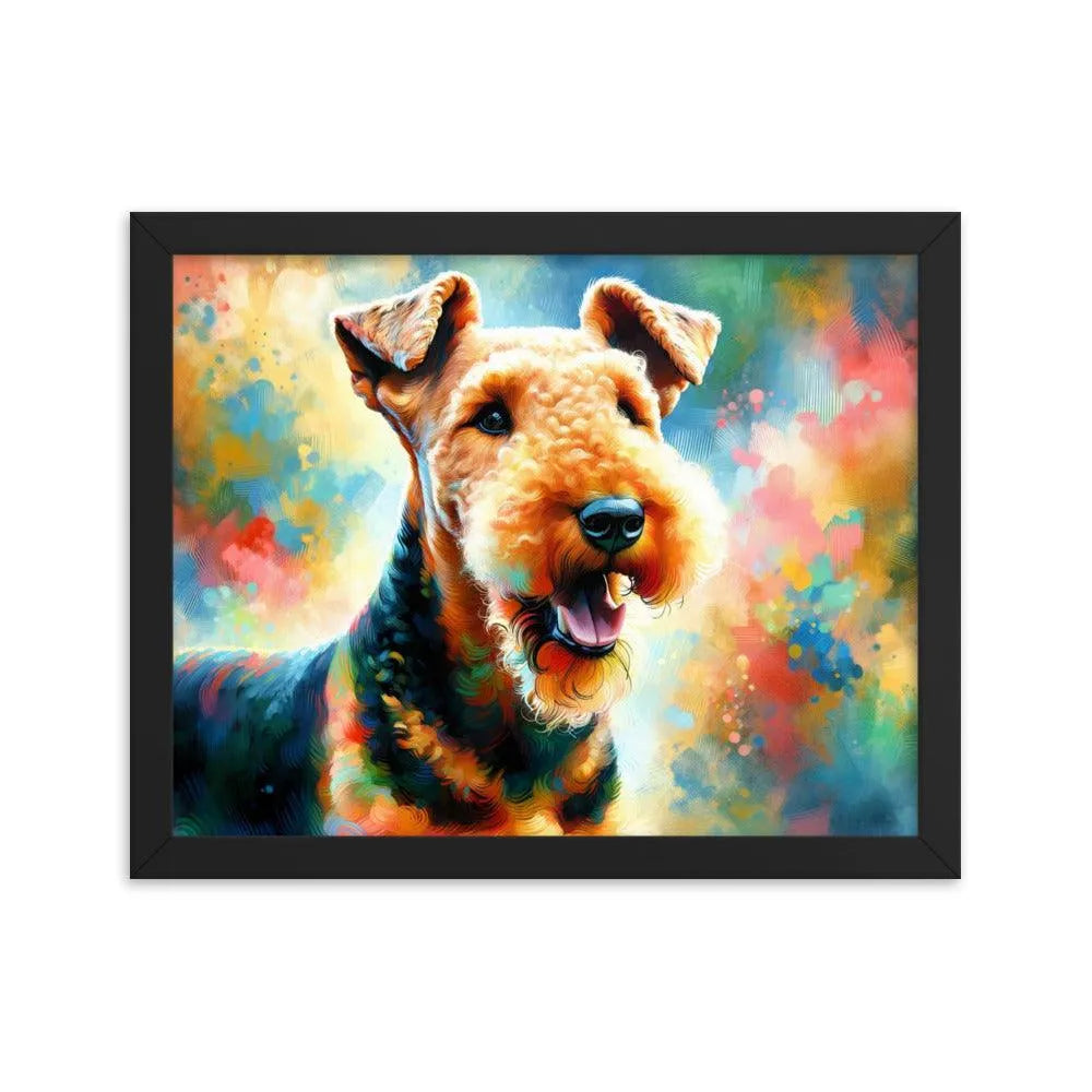 Colorful Airedale Terrier Vibrant Art Framed Poster - Oh Posters