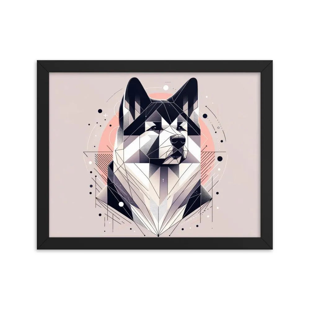 Geometric Akita Contemporary Art Framed Poster - Oh Posters