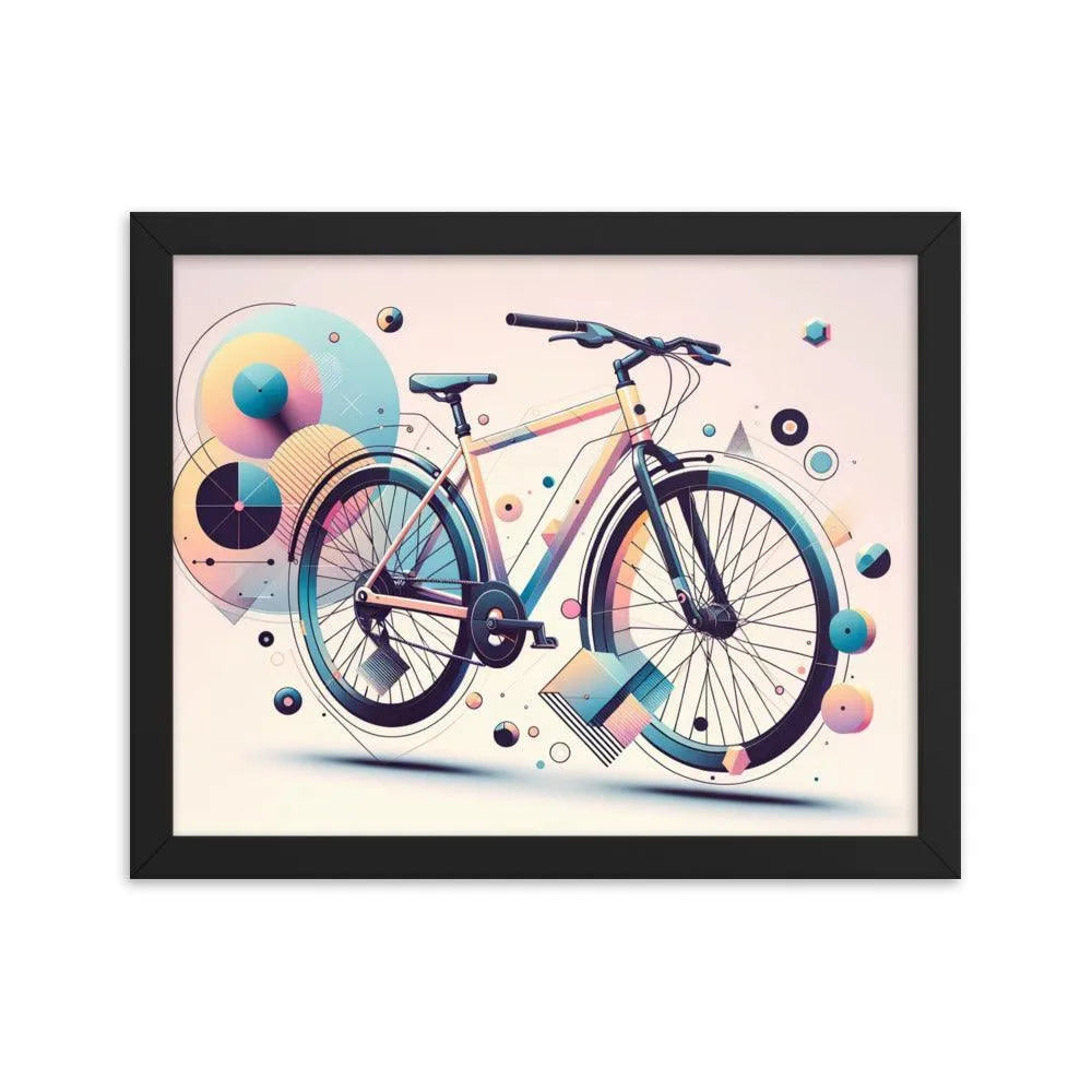 Contemporary Pastel Bicycle Geometric Art Framed Poster - Oh Posters