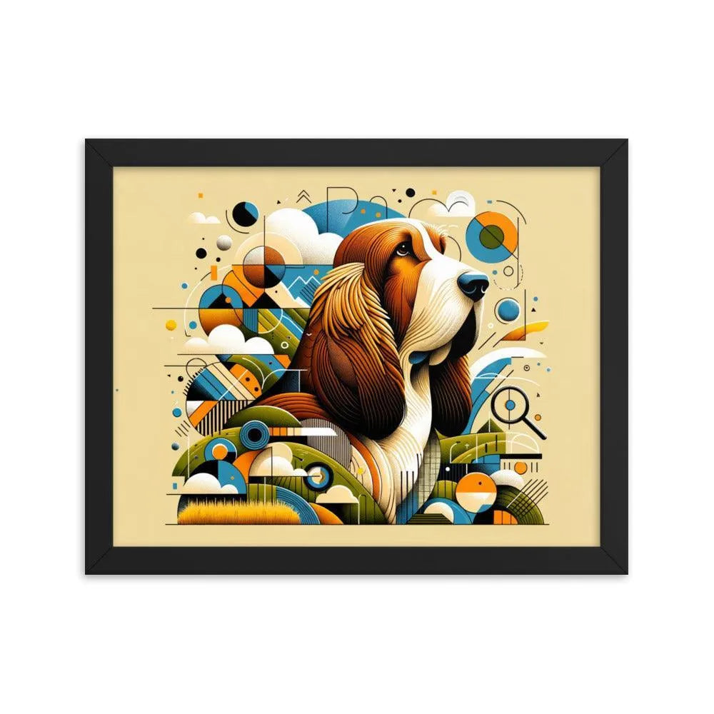 Creative Fusion Basset Griffon Vendeen Unique Art Framed Poster - Oh Posters