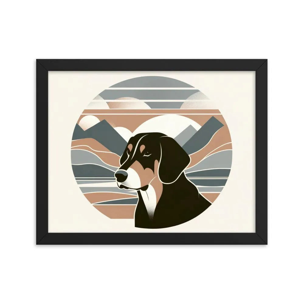 Simplicity Modern Bavarian Mountain Hound Art Framed Poster - Oh Posters