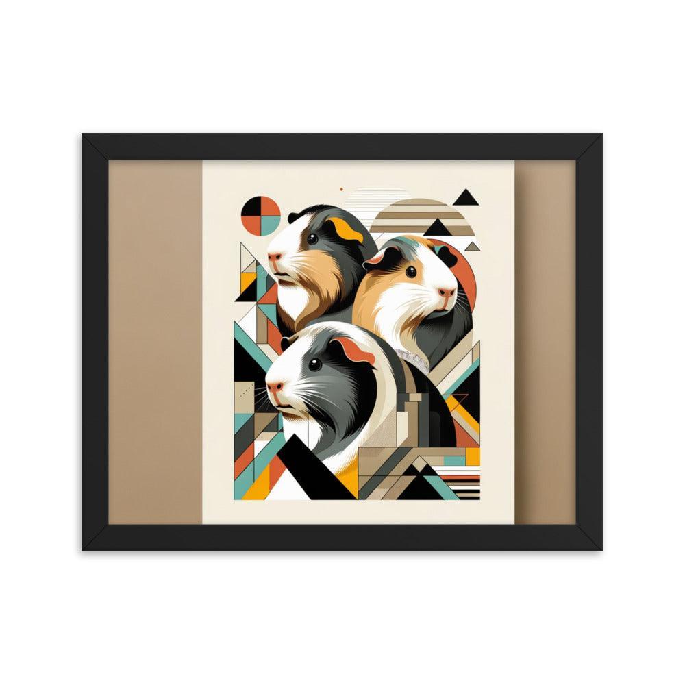 Geometric Guinea Pigs Contemporary Art Framed Poster - Oh Posters