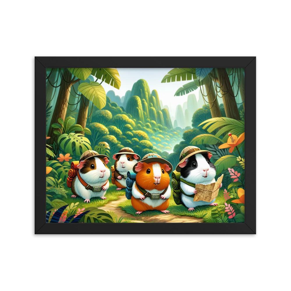 Guinea Pig Adventurers Jungle Exploration Framed Poster - Oh Posters