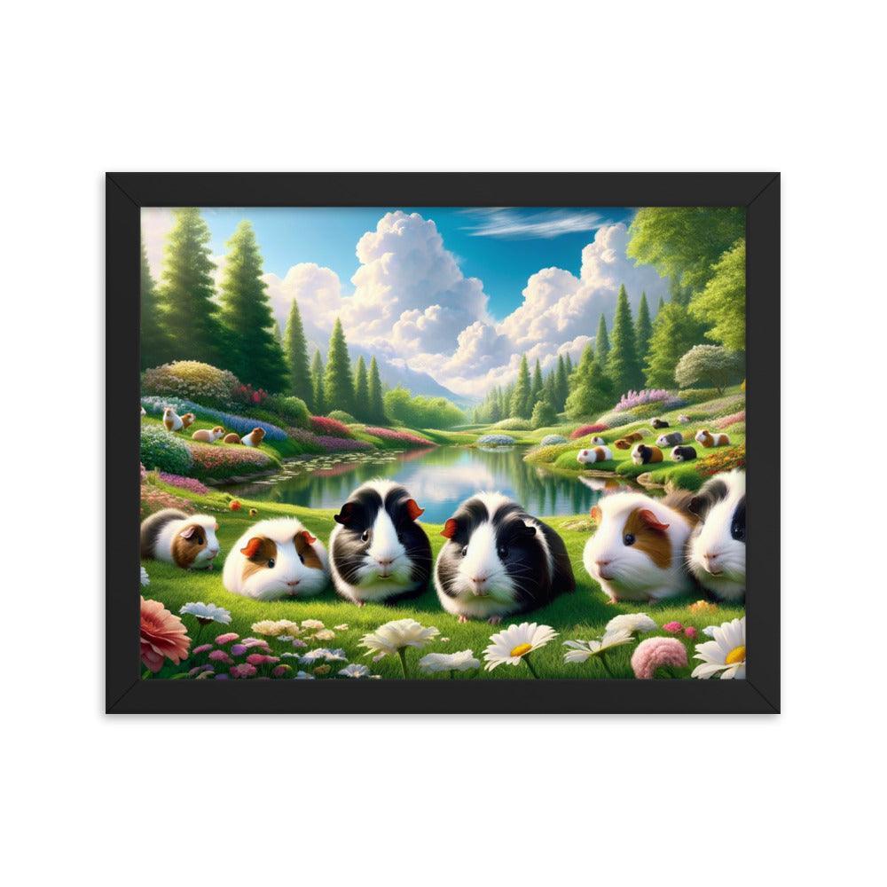 Guinea Pig Paradise Frolicking in Nature Photo Framed Poster - Oh Posters