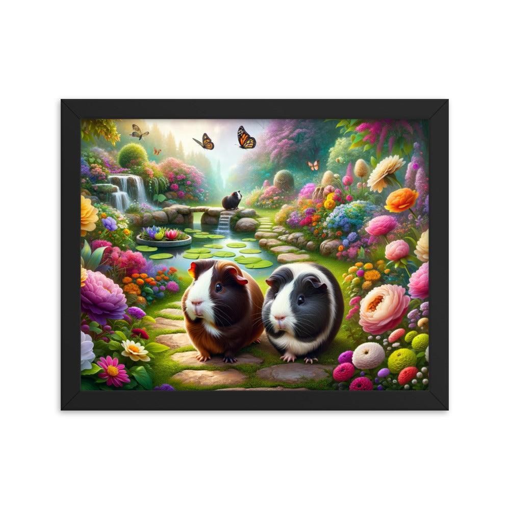 Guinea Pigs Enchanted Garden Fantasy Art Framed Poster - Oh Posters