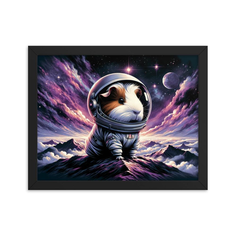 Guinea Pig Astronaut Cosmic Adventure Art Framed Poster - Oh Posters