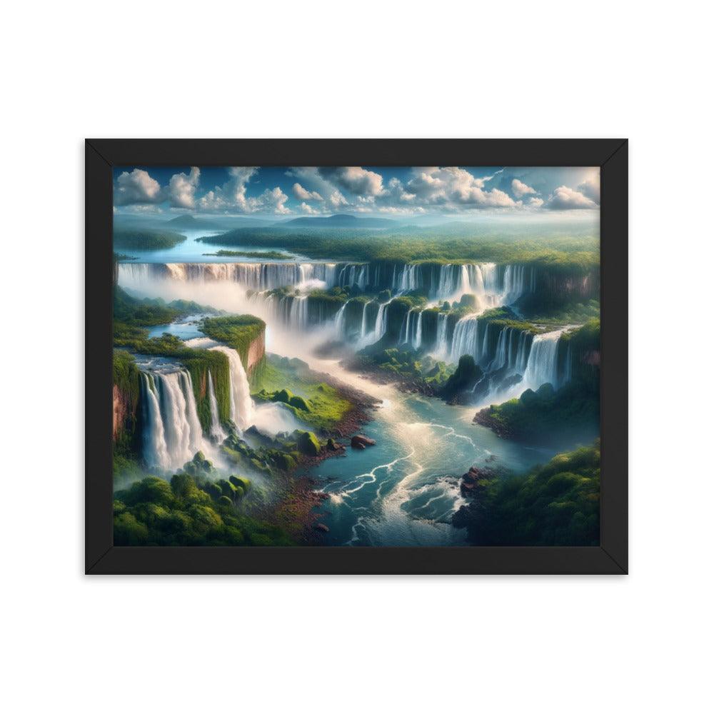 Majestic Iguazu Falls Panoramic Argentina Landscape Framed Poster - Oh Posters