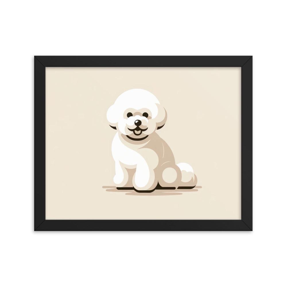 Charming Bichon Frise Cartoon Style Framed Poster - Oh Posters