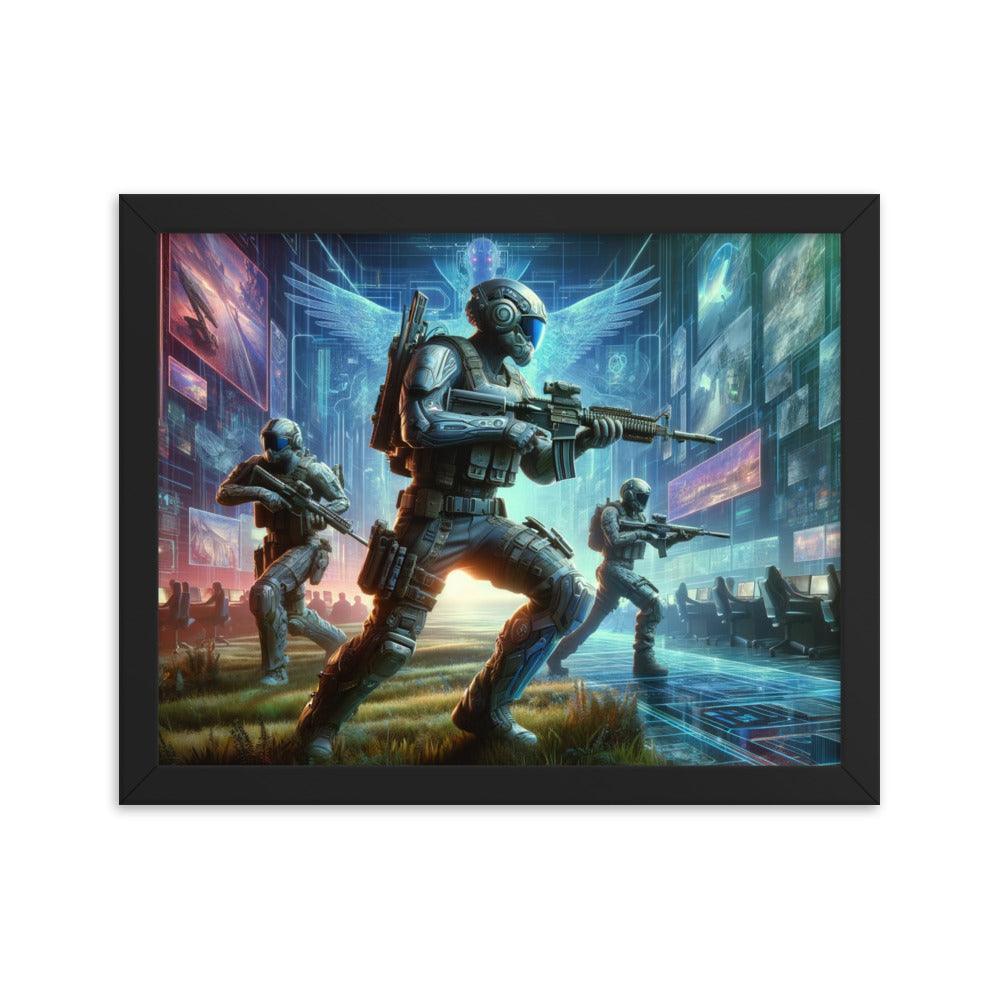 Futuristic Soldiers Mission Action Scene Framed Poster - Oh Posters