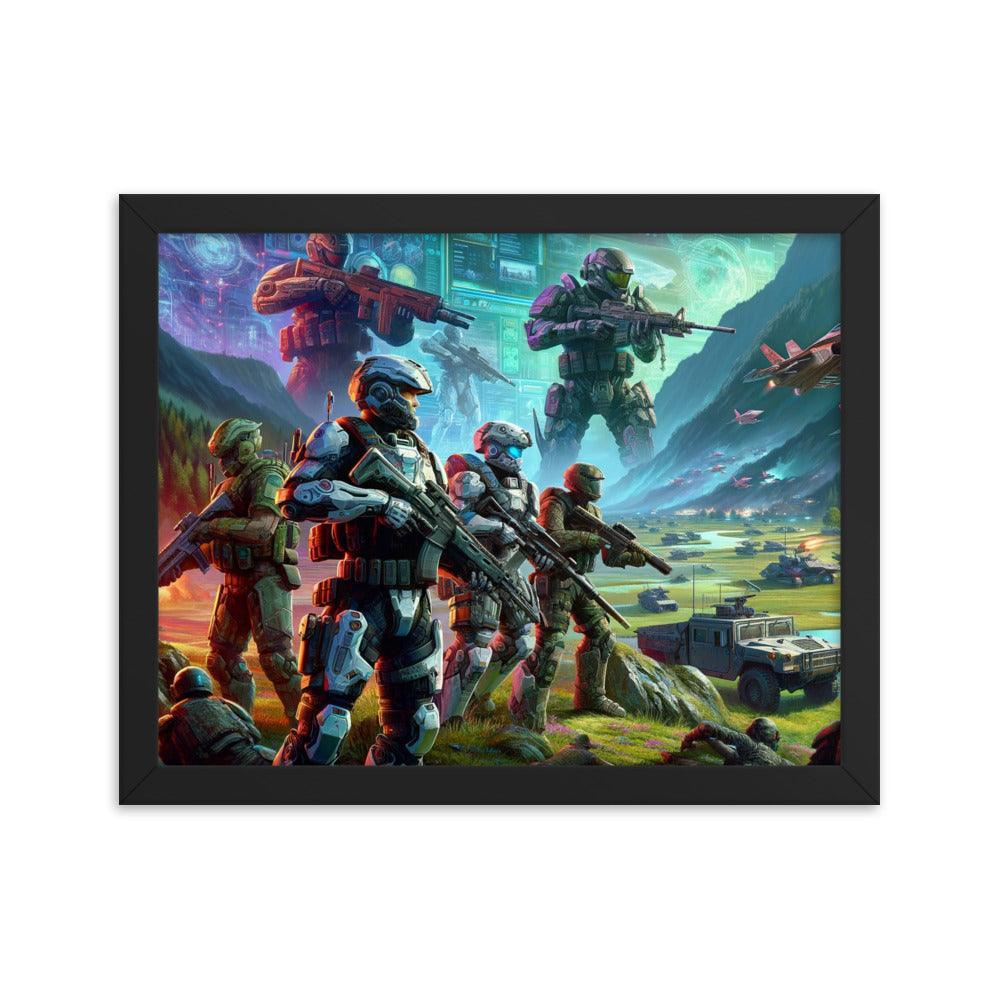 Futuristic Soldiers Digital Art Framed Poster - Oh Posters